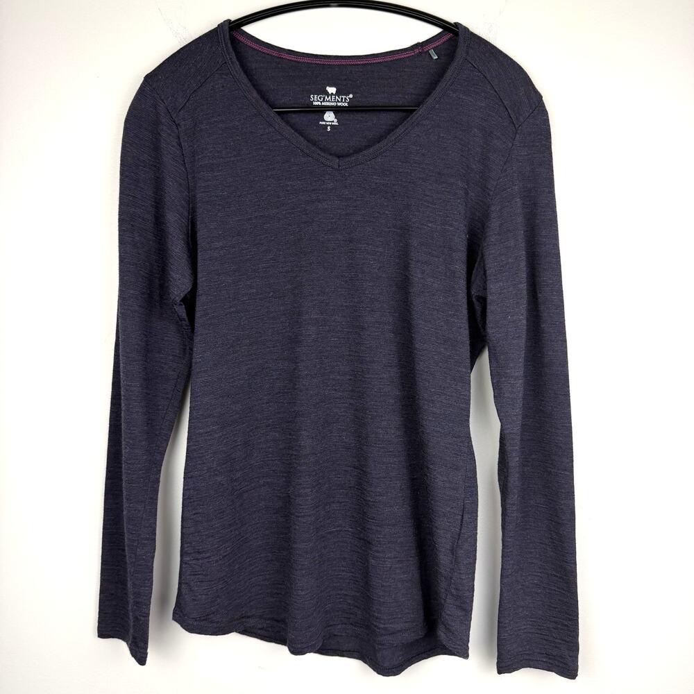 Seg'ments 100% Merino Wool T-Shirt Size Small Charcoal Long Sleeve Base Layer